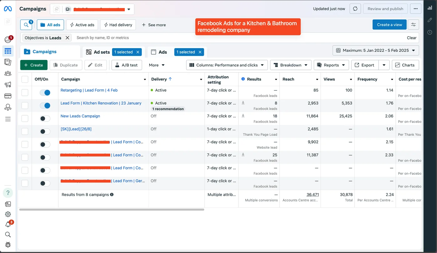 Facebook Ads for Remodeling Company – Meta Ads